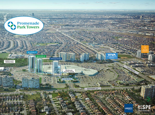 Promenade Park Towers - Aerial Rendering by Liberty Development